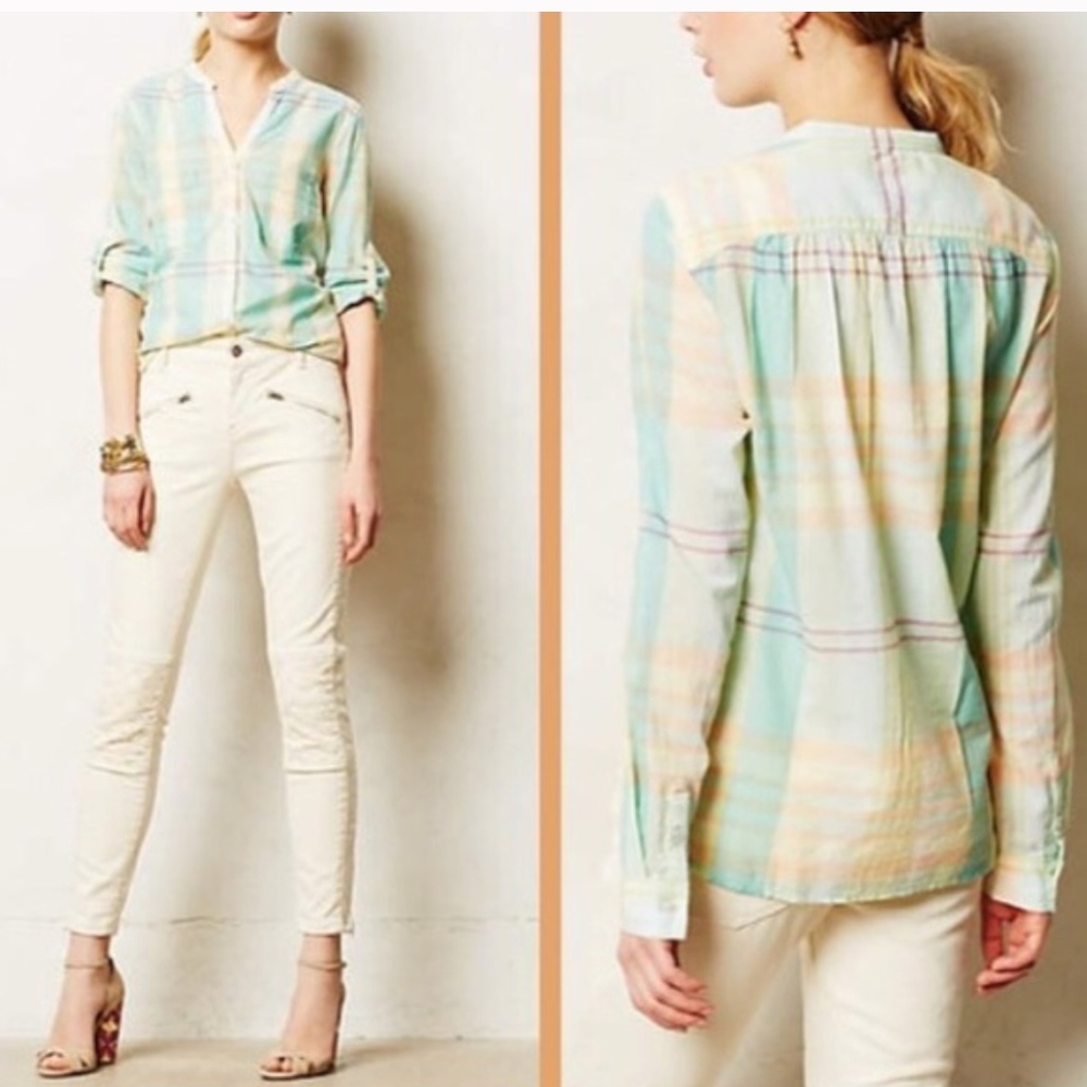 Anthropologie Holding Horses Tiby Plaid Top Size 2